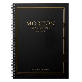 Caderno Espiral Chic Black Gold Real Estate Notebook