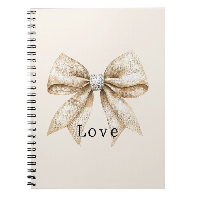 Caderno Espiral Chic Cream Silver Glam Arco Love (Frente)