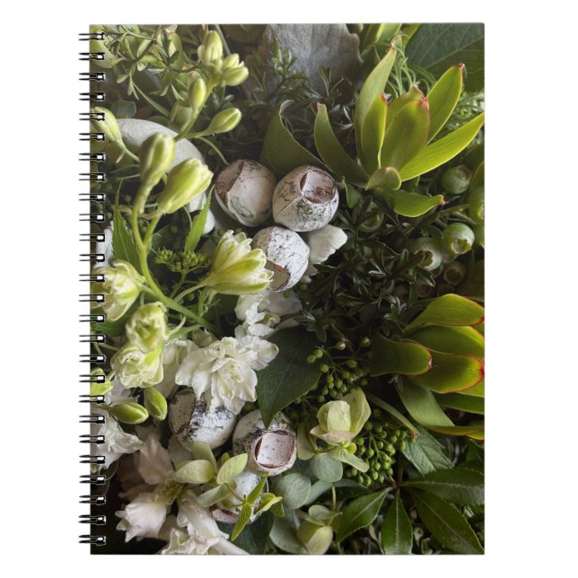 Caderno Espiral Chic Dark Green Botanical Leaves (Frente)