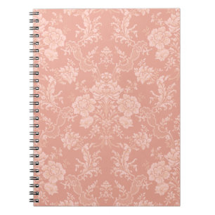 Caderno Espiral Chic Floral Romântico Damask-Peach