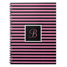 Caderno Espiral Chic - Letra inicial personalizada cor-de-rosa e p