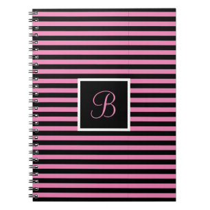 Caderno Espiral Chic - Letra inicial personalizada cor-de-rosa e p