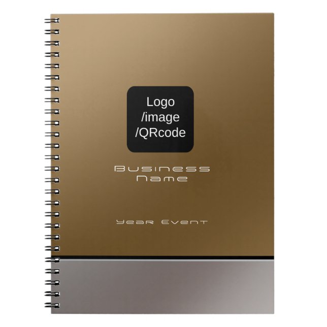 Caderno Espiral Chic Modern Business Logo Brown (Frente)