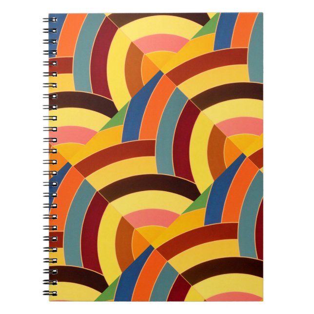 Caderno Espiral chic na moda chevrons (Frente)