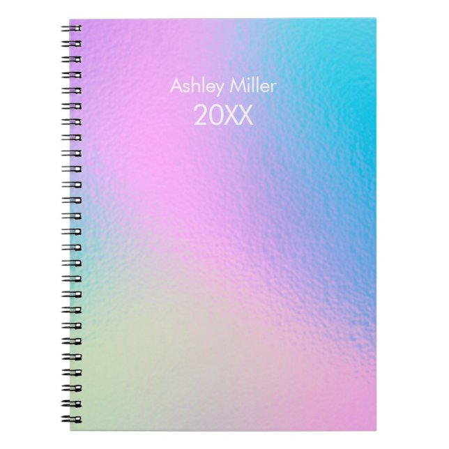 Caderno Espiral Chic Pastel Holographic Customize (Frente)