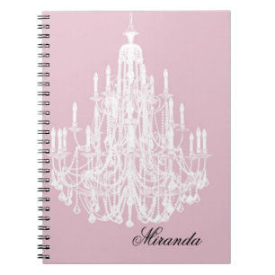 Caderno Espiral Chic Pink Chandelier