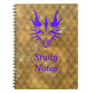 Caderno Espiral Chic Purple Dragon Head & Dourado Dragon Scals