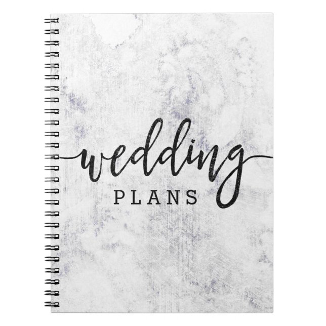 Caderno Espiral Chic White e Cinza Marble Planner (Frente)