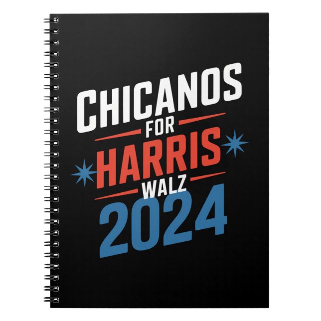 Caderno Espiral Chicanos para a Presidencial Harris Walz 2024 (Frente)
