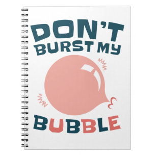 Caderno Espiral Chiclete Engraçado Bubblegum Não Quebre minha Bolh