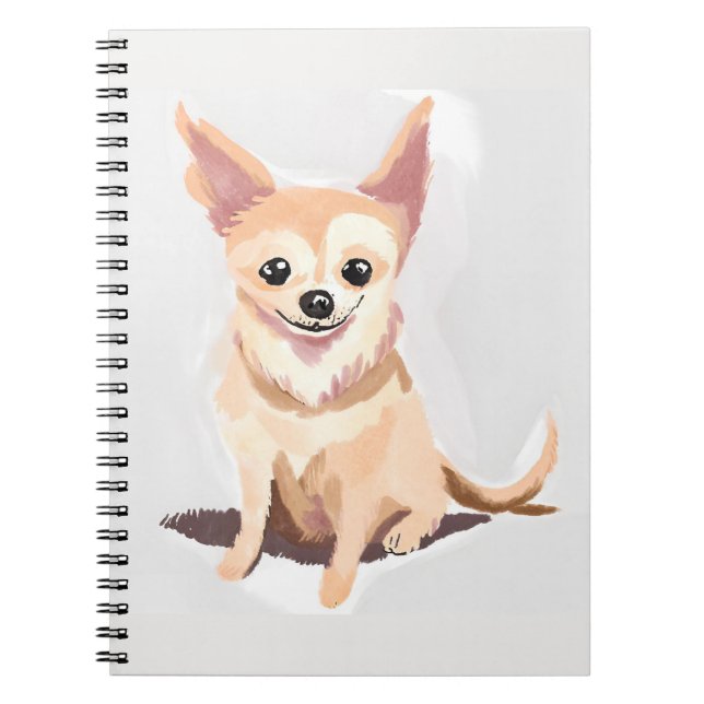 Caderno Espiral Chihuahua Dog | Cute Dog Pet Puppy Watercolor (Frente)