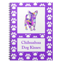 Caderno Espiral Chihuahua Kisses Cachorro Fofo Silhouette PPY&B