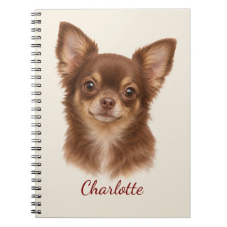 Caderno Espiral Chihuahua Personalizado com Nome Personalizado
