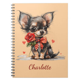 Caderno Espiral Chihuahua Personalizado com Nome Personalizado