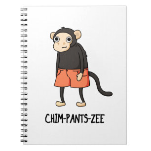 Caderno Espiral Chim-Pants-Zee Piada de Chimpanzé Macaco Engraçado