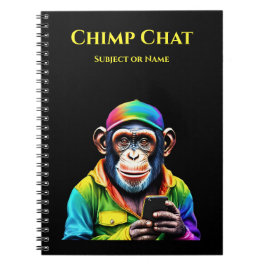 Caderno Espiral Chimp Chat-Chimpanzé com Telefone