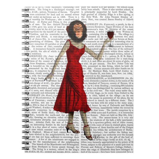 Caderno Espiral Chimp Com Vinho (Frente)