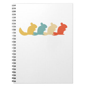 Caderno Espiral Chinchilla Vintage Retro Rodent Amante de os anima