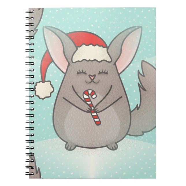 Caderno Espiral chinchillas de natal (Frente)