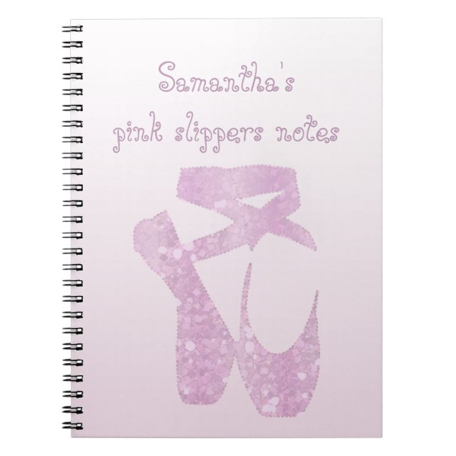 Caderno Espiral chinelos cor-de-rosa (Frente)