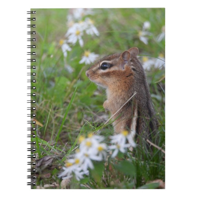 Caderno Espiral Chipmunk Adorável das flores (Frente)