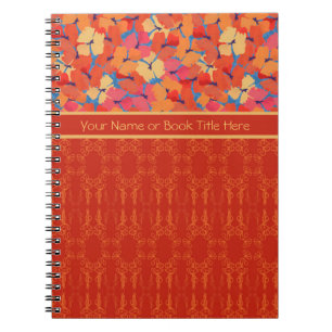 Caderno espiral chique das papoilas cor-de-rosa,
