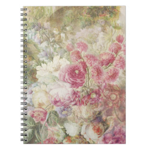 Caderno Espiral Chique Elegante Vintage Floral