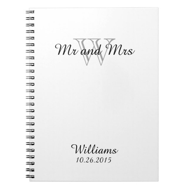Caderno Espiral CHIQUE NOTEBOOK_ " Sr. & Sra." BRANCO (Frente)