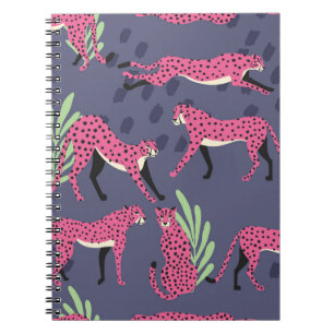 Caderno Espiral Chitas exóticas: padrão de colheita colorido.