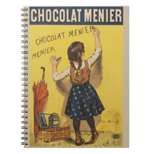 Caderno Espiral Chocolat Menier Little Girl Escrevendo