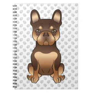Caderno Espiral Chocolate Castanho E Cão-De-Cartum Francês Bronzea