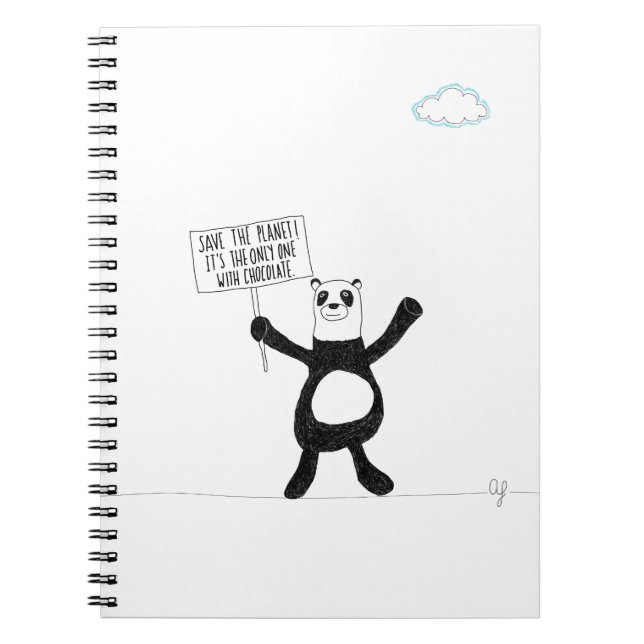 Caderno Espiral Chocolate da panda (Frente)