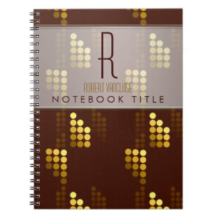 Caderno Espiral Chocolate Gold  Lights Trendy Modern Notebook