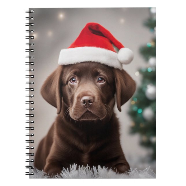 Caderno Espiral Chocolate Labrador Natal (Frente)