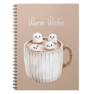Caderno Espiral Chocolate Quente Desejos Quentes Caneca Marrom Mar