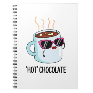 Caderno Espiral Chocolate Quente Piada de Bebida Engraçada 