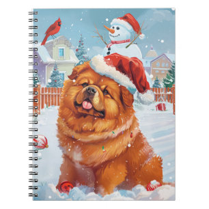 Caderno Espiral Chow Chow Winter Wonderland Natal Joy