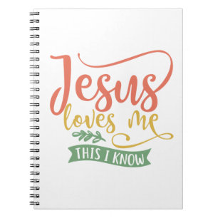 Caderno Espiral Christian Design Jesus Me Ama. Isso Eu Sei