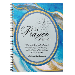 Caderno Espiral Christian Personalizado adiciona um DIÁRIO de PRAY