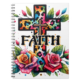 Caderno Espiral Christian Rainbow Faith Cross