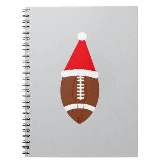Caderno Espiral Christmas American Football Ball Santa Hat (4)