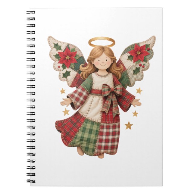 Caderno Espiral Christmas Angel with Golden Stars (Frente)