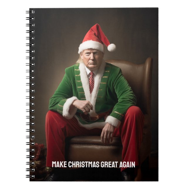 Caderno Espiral Christmas Elf Donald Trump (Frente)