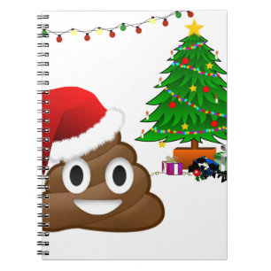 Caderno Espiral christmas poo emoji