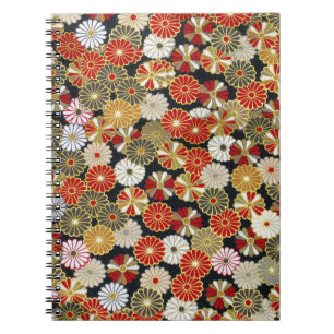 Caderno Espiral Chrysanthemum de Ouro Falhado