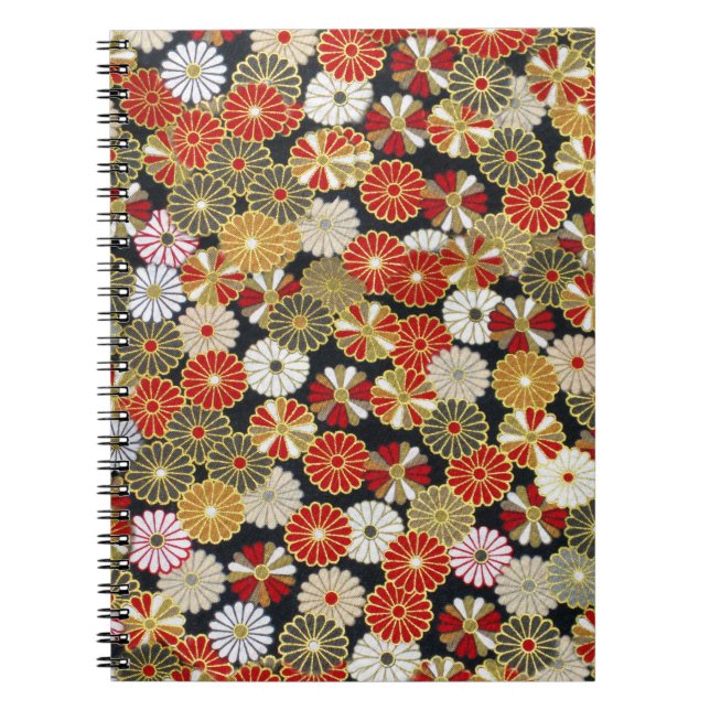 Caderno Espiral Chrysanthemum de Ouro Falhado (Frente)