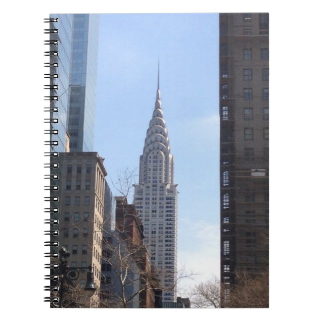 Caderno Espiral Chrysler Building Nova Iorque Skysraper Centro (Frente)