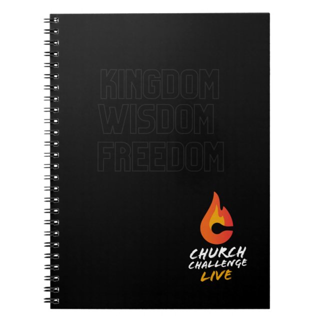 Caderno Espiral Church Challenge KINGDOM WISDOM FREEDOM (Frente)