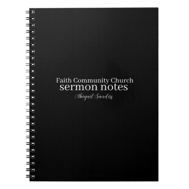 Caderno Espiral Church Sermon Notes (Frente)