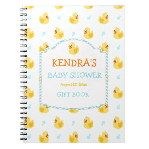 Caderno Espiral Chuva de Bebê Neutro Pato de Borracha